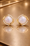 Gold Pearl Square Stud Earrings
